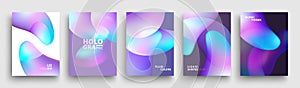 Modern Covers Template Design. Fluid colors. Set of Trendy Holographic Gradient shapes for Presentation, Magazines, Flyers. EPS 10