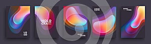 Modern Covers Template Design. Fluid colors. Set of Trendy Holographic Gradient shapes for Presentation, Magazines, Flyers. EPS 10