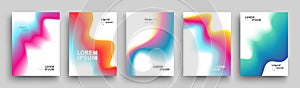 Modern Covers Template Design. Fluid colors. Set of Trendy Holographic Gradient shapes for Presentation, Magazines, Flyers. EPS 10