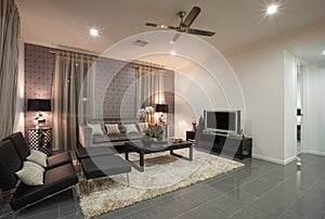 A modern cozy living room interior design