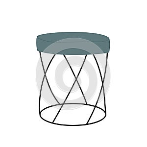 Modern cozy stool, furniture interior decor design for office room or home apartment