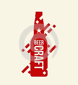 Modern craft beer drink isolated vector logo sign for bar, pub or brewery, isolated on light background.
