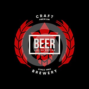 Modern craft beer drink isolated vector logo sign for brewery, pub, brewhouse or bar.