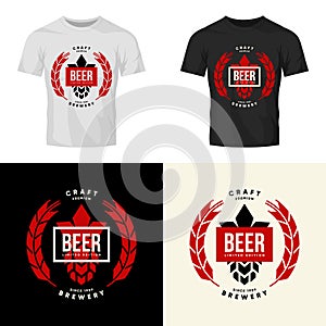 Modern craft beer drink vector isolated logo sign for bar, pub, brewery and brewhouse.