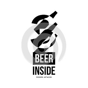 Modern craft beer drink vector logo sign for bar, pub or brewery, isolated on white background.