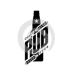 Modern craft beer drink vector logo sign for bar, pub or brewery, isolated on white background.