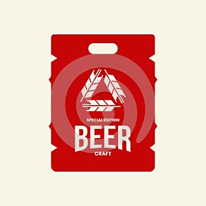 Modern craft beer drink vector logo sign for bar, pub, store, brewhouse or brewery isolated on light background.