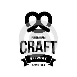 Modern craft beer drink vector logo sign for bar, pub, store, brewhouse or brewery isolated on white background