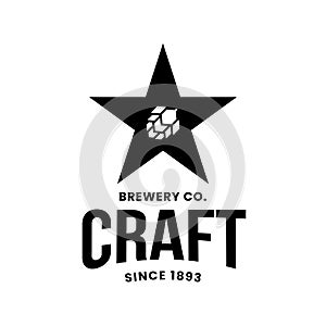 Modern craft beer drink vector logo sign for bar, pub, store, brewhouse or brewery isolated on white background