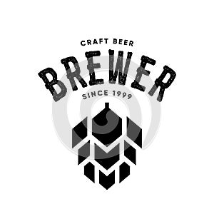 Modern craft beer drink vector logo sign for bar, pub or tavern, isolated on white background.