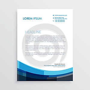 Modern creative blue letterhead template design photo