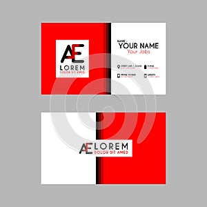 Modern Creative Business Card Template with AE ribbon Letter Logo