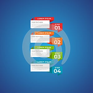 Modern and creative Business Infographic Design template with four elements and shapes. Can be used for process, presentation,