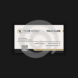 Modern Creative and Clean Business Card Template with gold dark