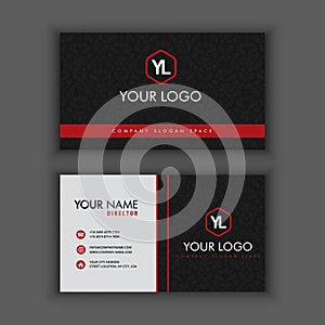 Modern Creative and Clean Business Card Template with red black color