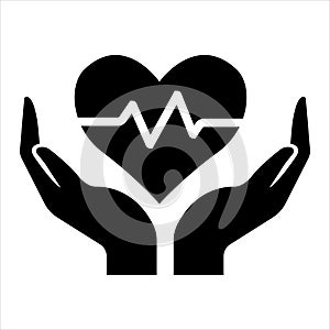 Modern and creative heart and heart health and heart protection application icons