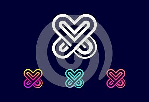 Modern creative letter X logo design vector illustration
