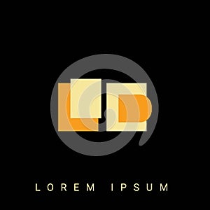 Modern creative shaped LD, DL, L, D Logo. Initial Logo Designs Templete with Black Background. Vector Illustration