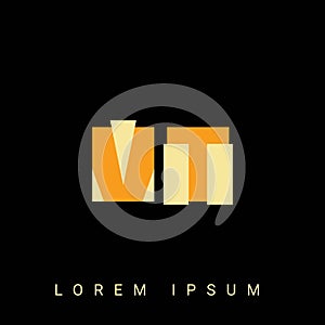 Modern creative shaped VT, TV, V T Logo. Initial Logo Designs Templete with Black Background. Vector Illustration