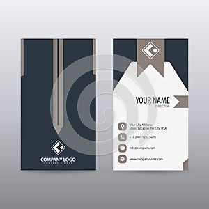 Modern Creative vertical Clean Business Card Template with blue dark color . Fully editable