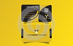 Modern creative wonderful corporate business card design template black & yellow