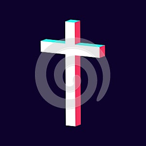 Modern cross icon made in 3d isolated