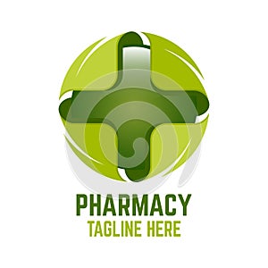 Modern cross pharmacy logo. Vector illustration.