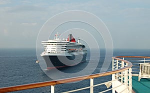 Modern cruise ship front view