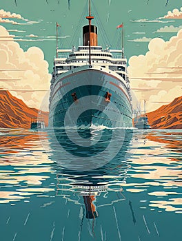 Modern cruise ship in water
