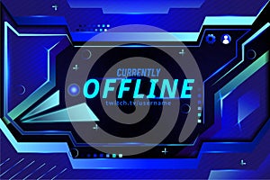 Modern currently offline twitch banner background  template