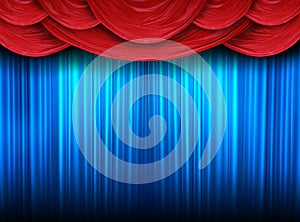 Modern curtains of a stage