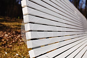 Modern curved white bench