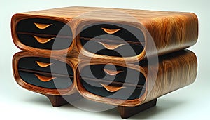 Sculptural Wooden Chest of Drawers