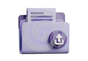 Modern 3D file upload icon for digital data transfer and cloud storage