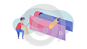 Modern 3D Printer Creating Plastic Object Art, vector design Generative AI