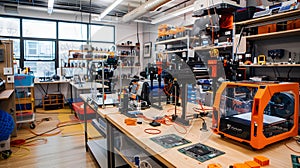 Modern 3D Printing Maker Space with Equipment