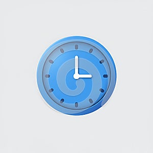 Modern, 3D Rendered Blue Wall Clock Icon