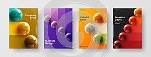 Modern 3D spheres placard concept bundle