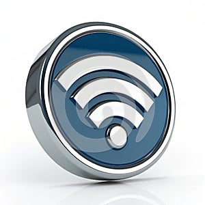 Wi-Fi icon logo with 3D modern style isolated on white background photo