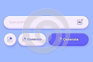 Modern 3D UI Buttons Set Ã¢â¬' AI Generate Interface Elements