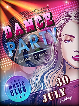 Modern dance party poster design