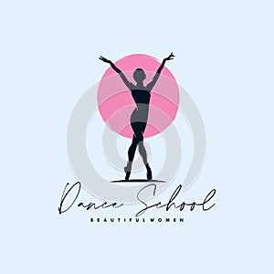 Modern dance school logo design