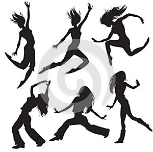 Modern dancers silhouette