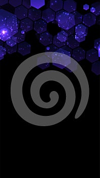 Modern dark background with hexagons for mobile app. Modern dark abstract vector texture. Hexagon pattern. Gradient web