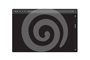 Modern dark browser mockup for website. Webpage user interface. Internet browser template. Website page of computer.