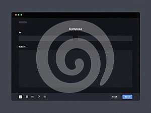 Modern dark mode email compose window interface on a computer screen
