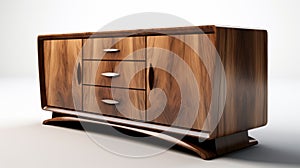 Modern Dark Wood Chest Of Drawers With Smooth Curves