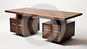 Modern Dark Wood Dining Table With 3 Doors And 5 Drawers