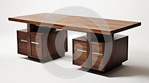 Modern Dark Wood Dining Table With 3 Doors And 5 Drawers photo