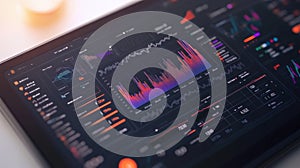 Modern dashboard displaying colorful data visualizations and analytics